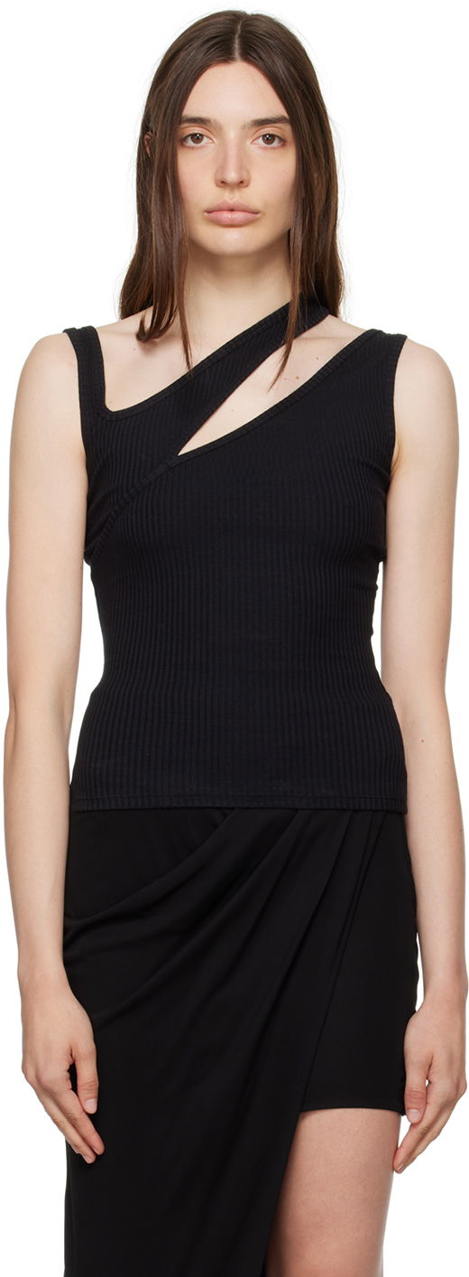 Linne Han Kjøbenhavn Han Kjobenhavn Cutout Ribbed Tank Top Svart | W-132789