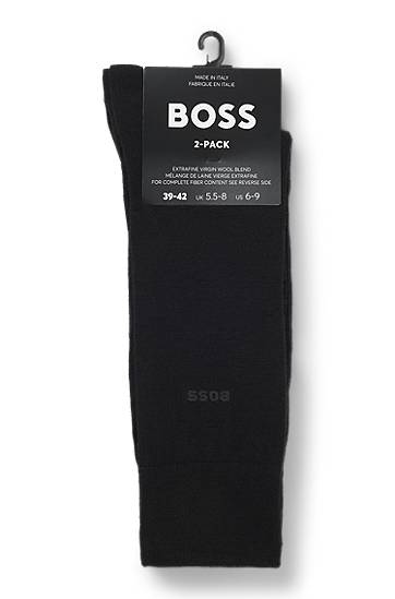Strumpor BOSS Two-Pack of Wool Blend Socks Svart | 50509431, 1