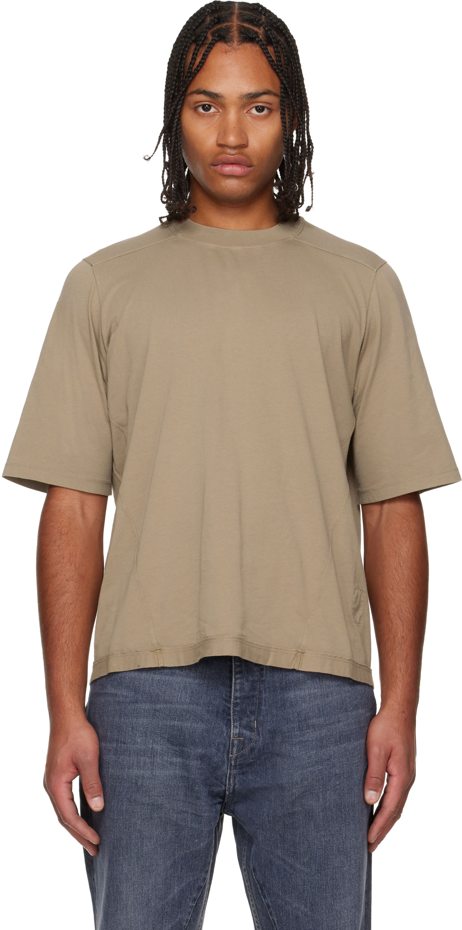 T-shirt Rick Owens DRKSHDW Concordians Walrus T-shirt Beige | DU02E7252 RNP, 0