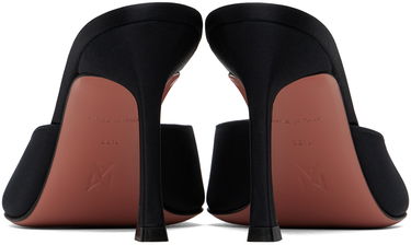 Tillbehör Amina Muaddi Amina Muaddi Alexa Slipper 90 Heeled Sandals Svart | ALEXA SLIPPER SR SATIN, 1