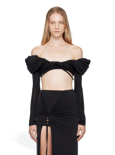 T-shirt Jacquemus Le Chouchou 'Le Haut Spalla' Blouse Svart | 23H233TO072-2307