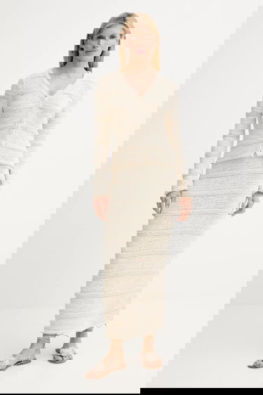 Sweater Samsoe Samsoe Samsoe Samsoe SANETTIE Knit Cardigan Beige | F25200116, 1