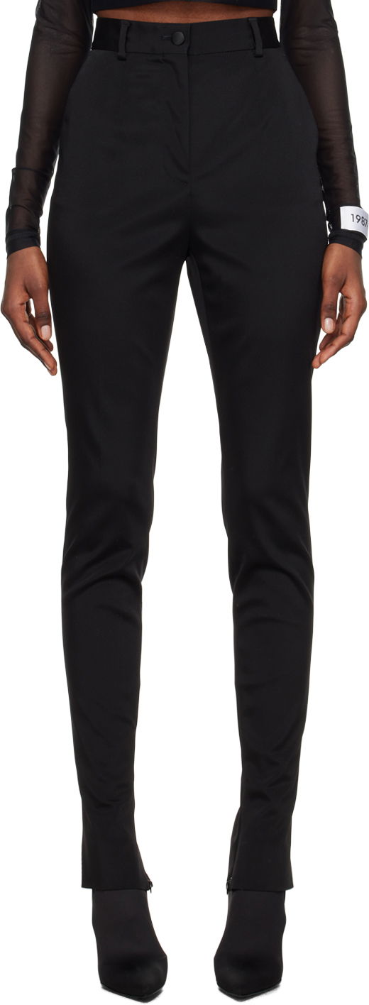 Byxor Dolce & Gabbana Black Kim Kardashian Edition Creased Trousers Svart | FTCXCT FURLE