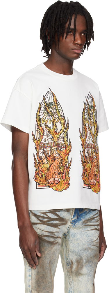 T-shirt Who Decides War Who Decides War Flame Glass T-Shirt Vit | 1110030001SE25, 1