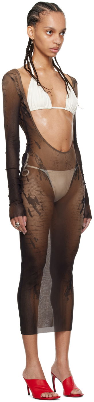 Klä Jean Paul Gaultier Jean Paul Gaultier Shayne Oliver Edition Mesh Midi Dress Brun | 24/27-F-RO180-T550-6700, 1