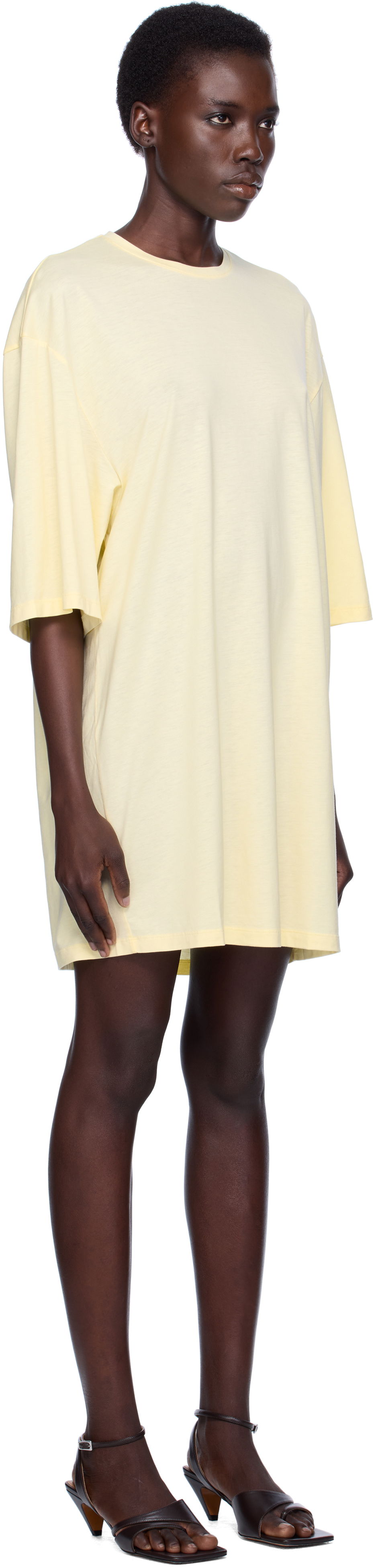 Klä TOTEME TOTEME Relaxed Tee Minidress Gul | 253-WRT0594-FB0419, 1