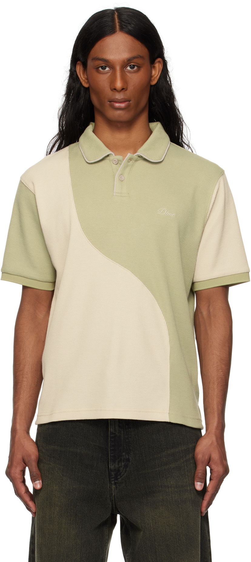 Polotröja Dime Dime Waffle Polo Grön | DIME2SP256SAG