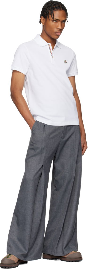 Polotröja Moncler Moncler Logo Patch Cotton Polo Vit | K10918A0003084556, 3