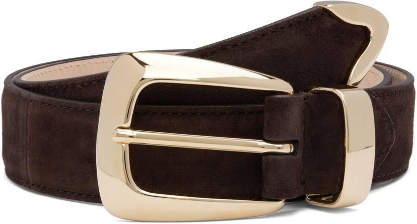 Bälten Khaite KHAITE Benny Suede Belt Brun | 10013-726