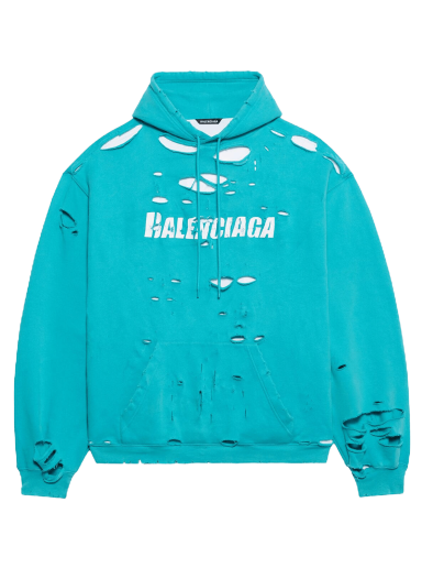 Sweatshirt Balenciaga Destroyed Hoodie Turkos | 659403 TKVB6 4661