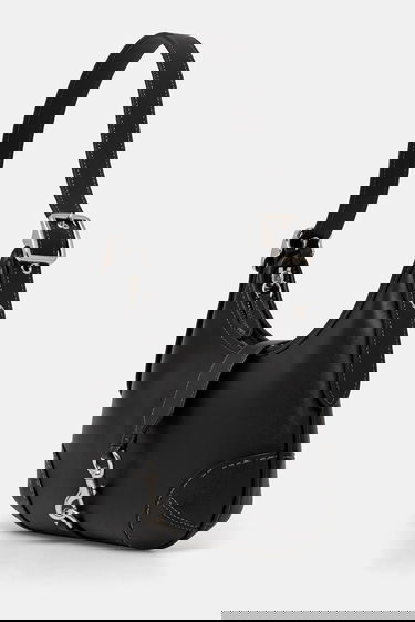 Axelväska Coach Hamptons Leather Buckle Shoulder Bag Svart | CW642, 1