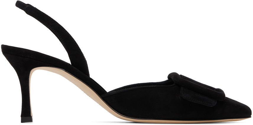 Tillbehör Manolo Blahnik Manolo Blahnik Maysli Slingback Suede Pumps Svart | 219-0182, 0