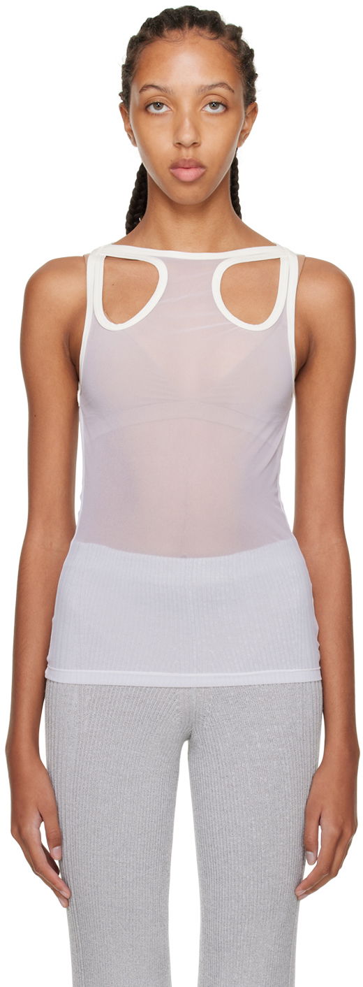 Linne Dion Lee Shift Loop Tank Top Vit | C3084F22