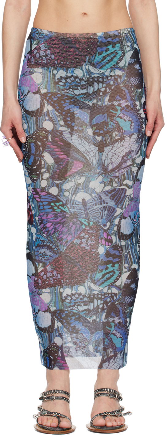 Kjol Jean Paul Gaultier Gaultier Butterfly Print Maxi Skirt Blå | 24/25-F-JU070-T545-5090