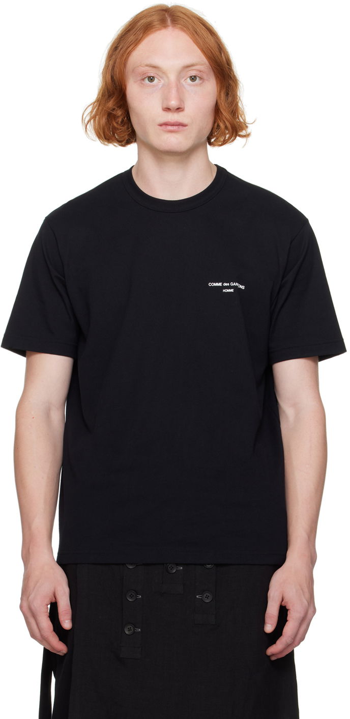T-shirt Comme des Garçons Homme Black Printed Logo T-Shirt Svart | HN-T101-051