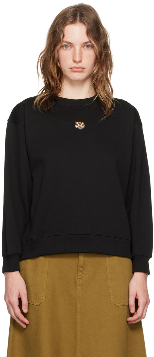 T-shirt KENZO Black Paris Lucky Tiger Sweatshirt Svart | FE52SW1484MF
