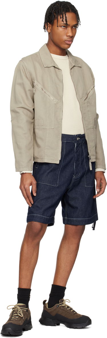 Bomberjacka C.P. Company C.P. Company Cotton Linen Zip Overshirt Beige | 18CMOS103A-006273G, 4