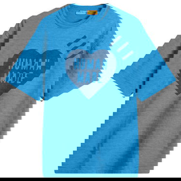 T-shirt Human Made Human Made Garment Dyed Heart T-Shirt, Size Large Blå | HM29CS033-BLU, 1