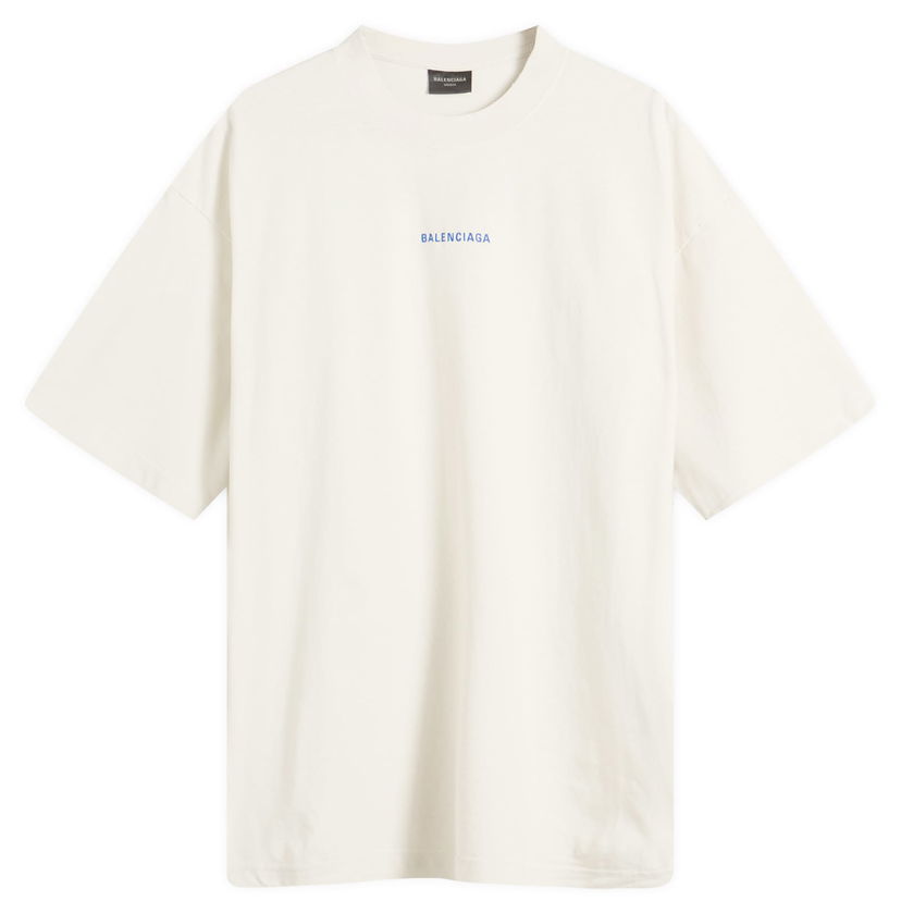 T-shirt Balenciaga Balenciaga Men's Logo Medium Fit T-Shirt, Size Large Vit | 764235-TSVO9-8016