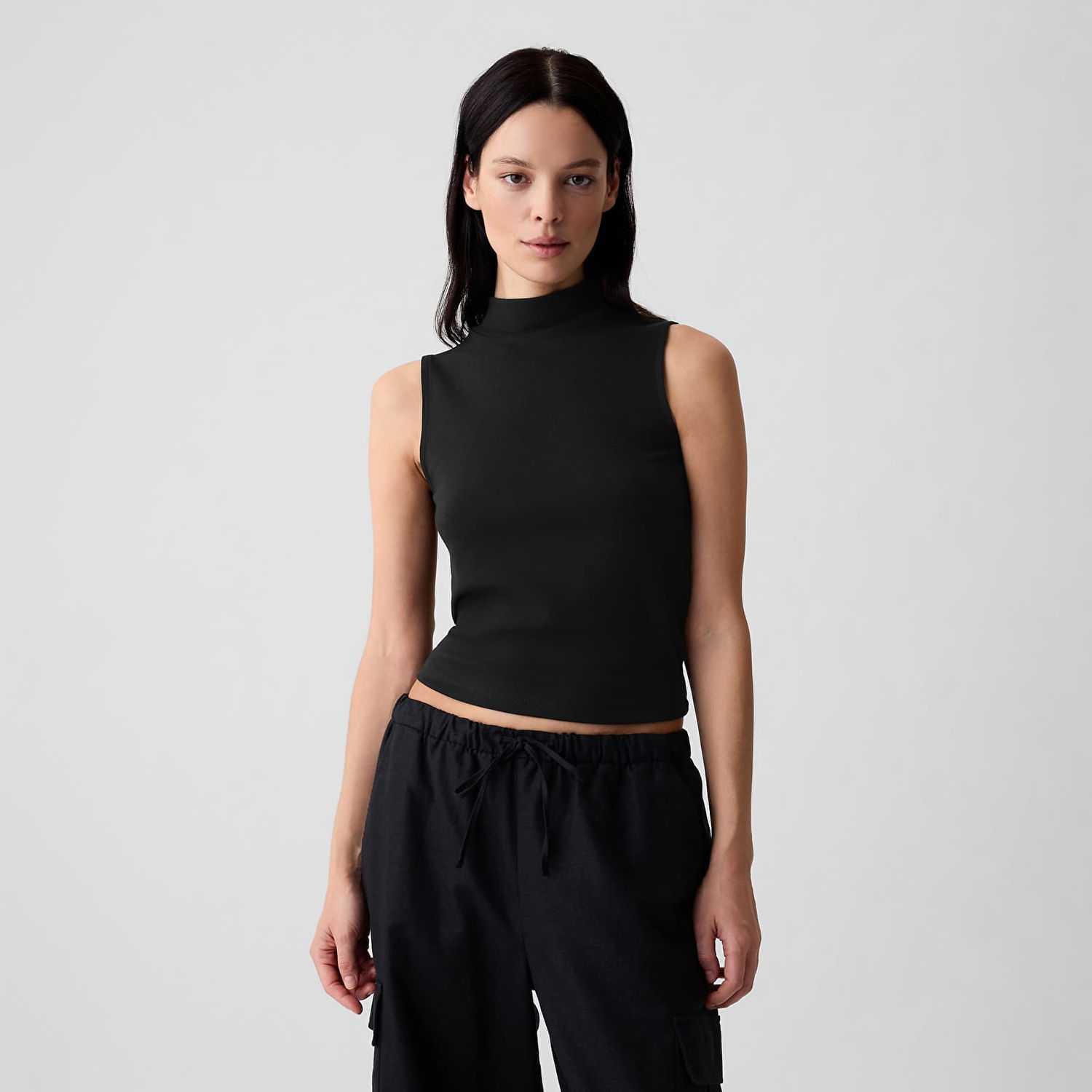 Kläder och accessoarer GAP Sleeveless Modal Mock Neck Black XXS Svart | 583620-00, 0