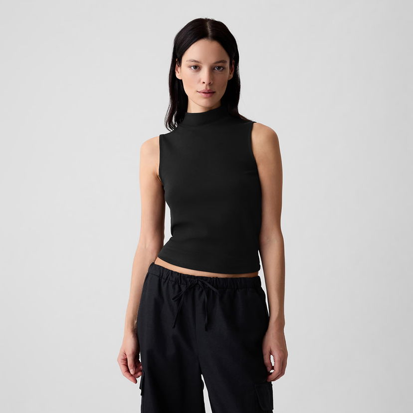 Kläder och accessoarer GAP Sleeveless Modal Mock Neck Black XXS Svart | 583620-00
