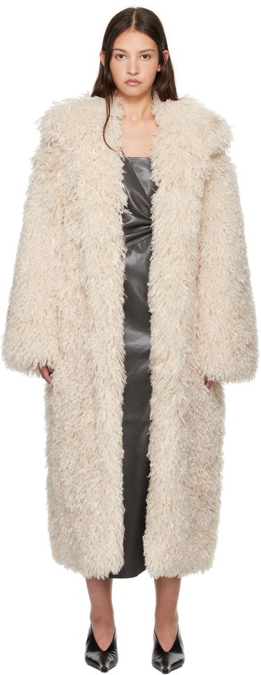 Rockar Nanushka Nanushka Kilah Faux-Fur Long Coat Beige | NU24FWOW40271, 0