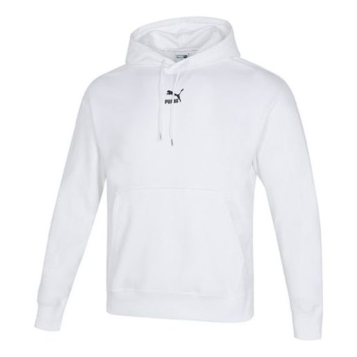 Sweatshirt Puma Loose Fit Hoodie with Logo Print Vit | 535305-02