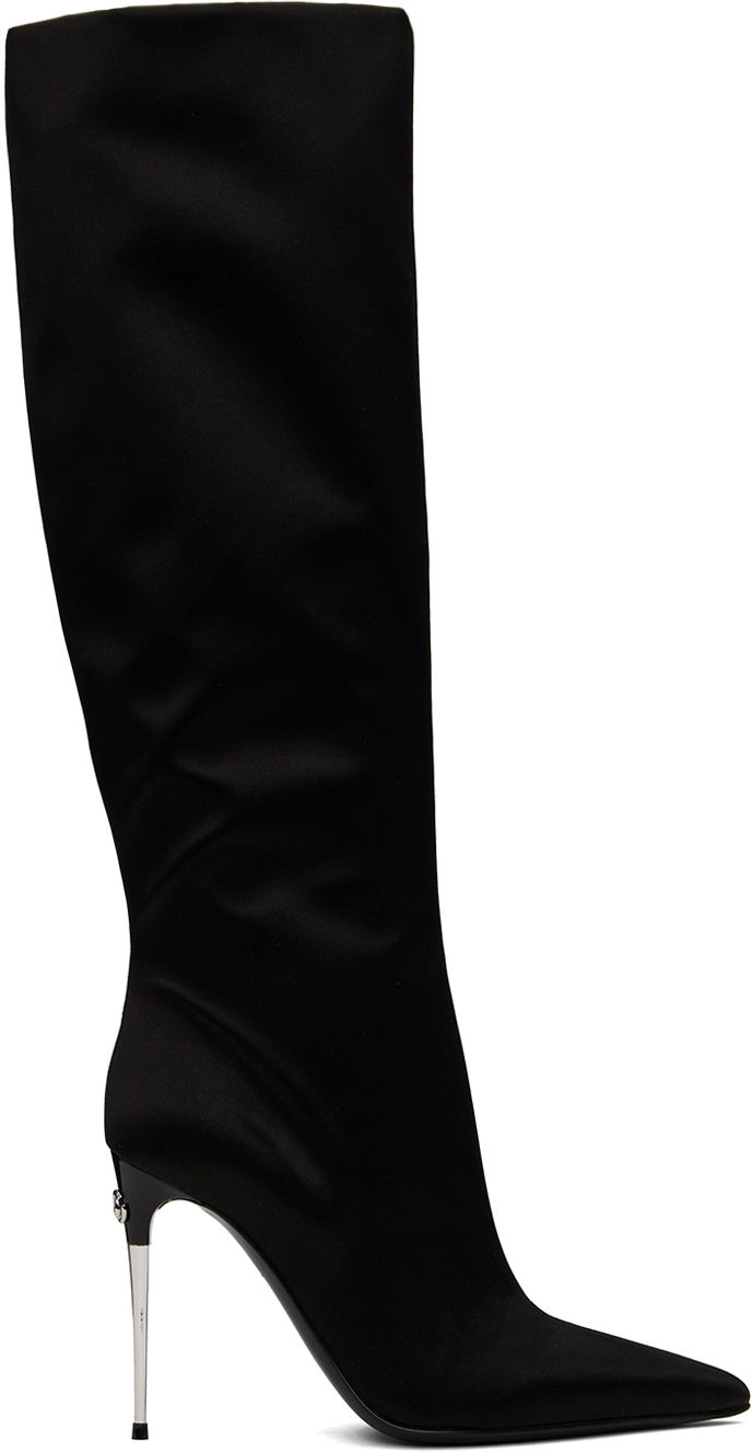 Sneakers och skor Dolce & Gabbana Tall Satin Boots Svart | CU1126 A7630, 0