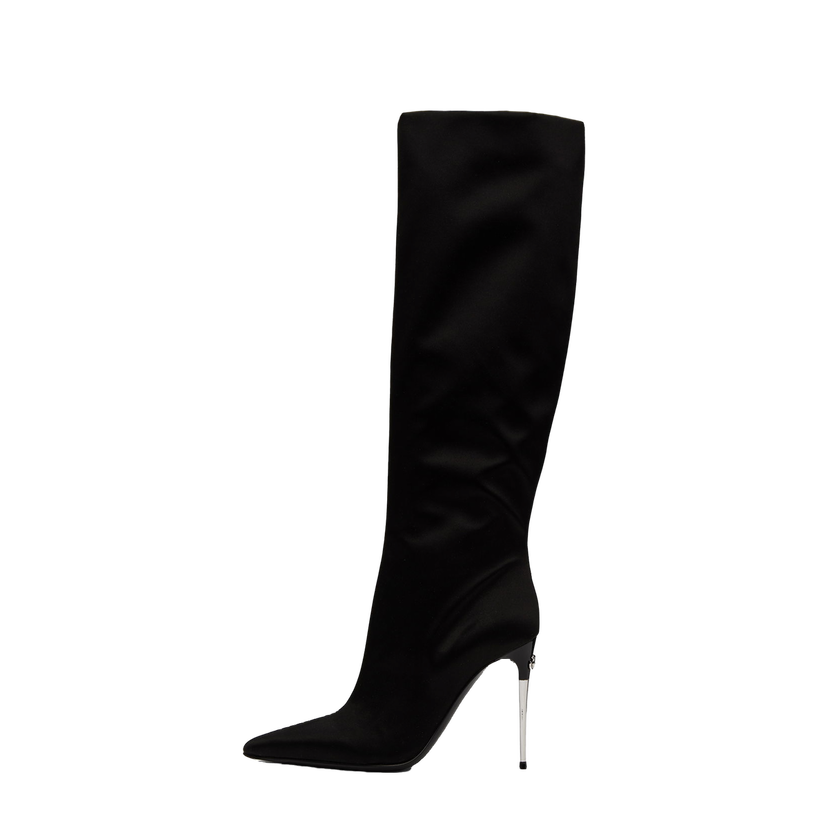 Sneakers och skor Dolce & Gabbana Tall Satin Boots Svart | CU1126 A7630