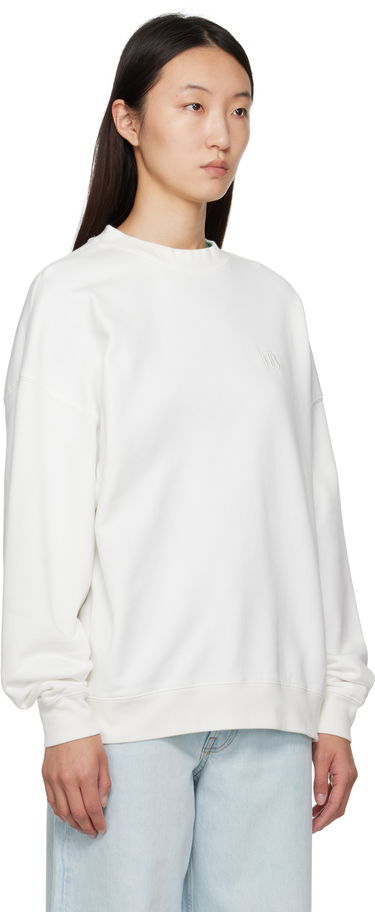 Sweatshirt Anine Bing ANINE BING Miles Framed Monogram Sweatshirt Vit | A-08-11205-OFW1, 1