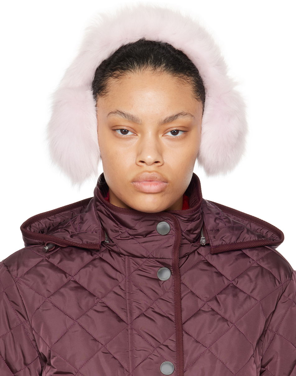 Mössa Burberry Sheep Leather Shearling Ear Warmers Rosa | 8079509, 0