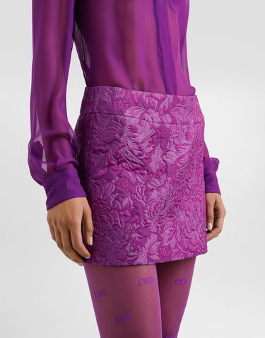 Kjol Dolce & Gabbana Dolce & Gabbana Brocade Miniskirt Purpur | F4A8CTHJMQOF0571, 3