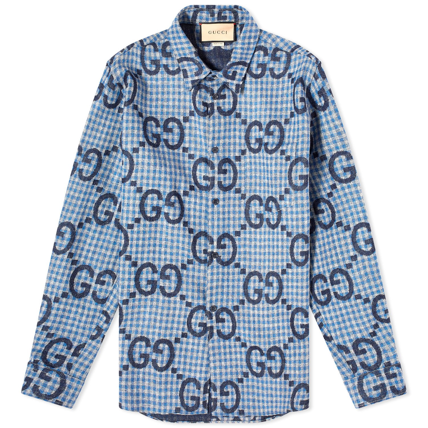 Skjorta Gucci Jumbo GG Check Shirt Blå | 770438-ZAOBM-4061, 0