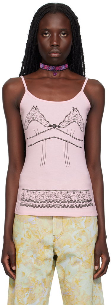 Linne Anna Sui Anna Sui Lace-Print Tank Top Rosa | T623C20, 0