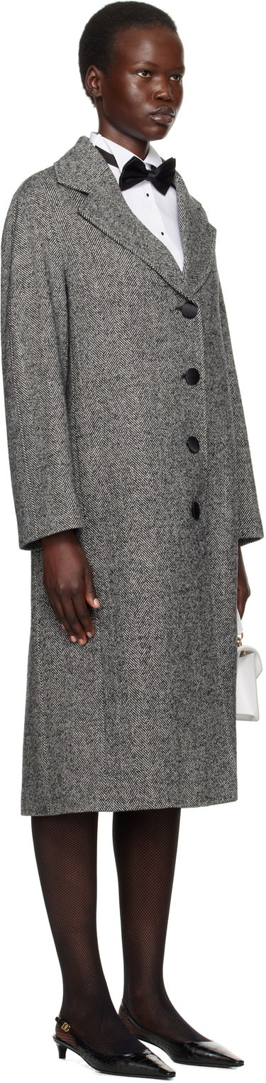 Rockar Dolce & Gabbana Mixed Wool Long Coat Grå | F0F1NT FCMC3, 1