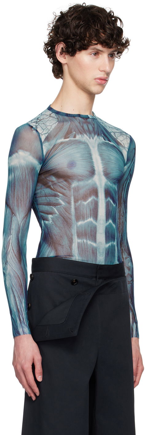 Kropp Jean Paul Gaultier Jean Paul Gaultier 'The Écorché' Long Sleeve T-Shirt Blå | 24/30-F-TO210-T554-505601, 1