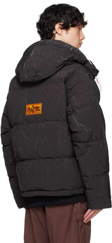 Pufferjacka AAPE by A Bathing Ape AAPE by A Bathing Ape Moonface Logo Camo Hooded Down Jacket Svart | AAPDNM7665XXNBKX, 2