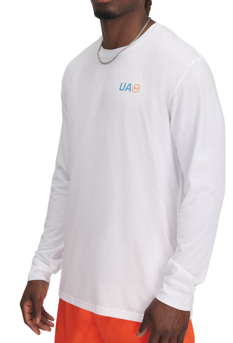 T-shirt Under Armour UA Workwear Logo Long Sleeve T-Shirt Vit | 1390167-100