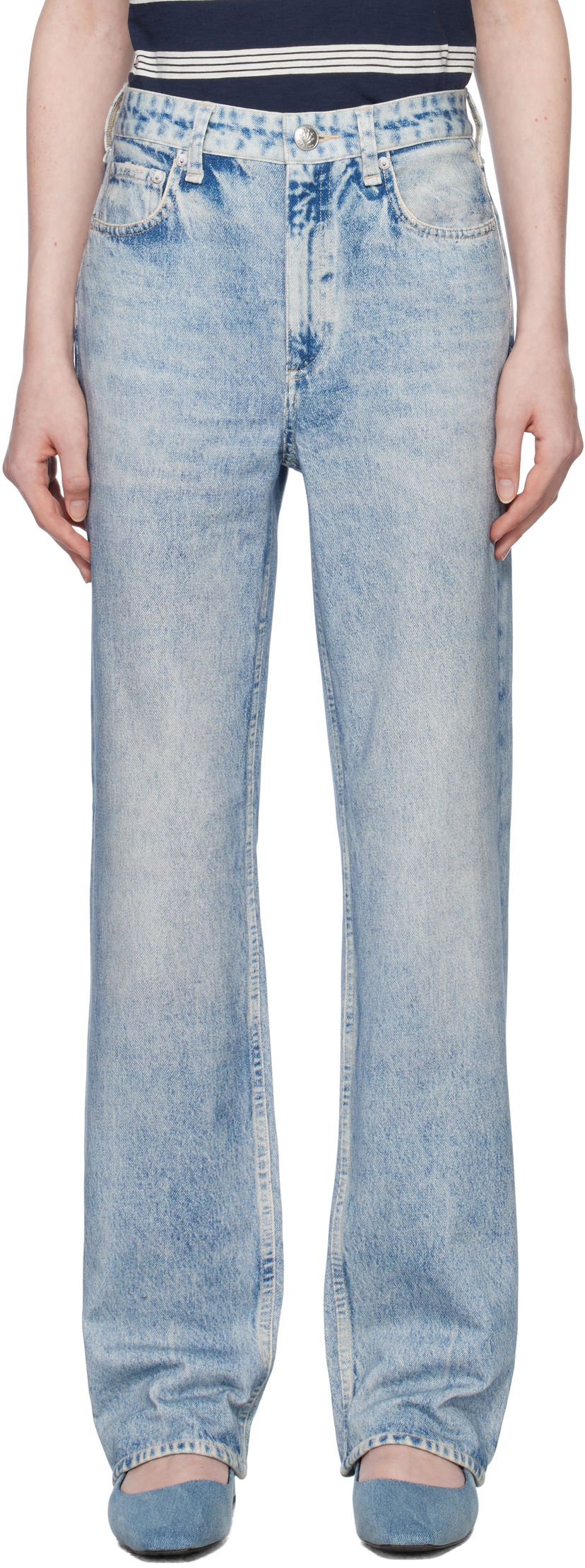 Jeans rag & bone Rag & Bone Women's Miramar Terry Shea Lounge Pants Blå | WCW24H70028202