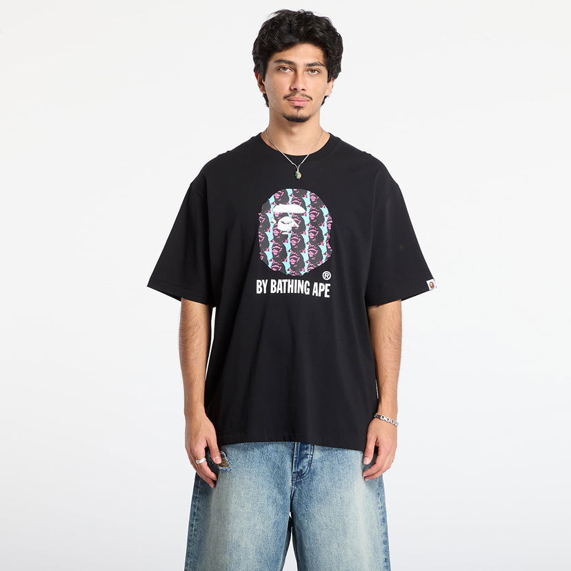 T-shirt BAPE Ape Head Pattern Relaxed Fit T-Shirt Svart | 001TEL801309MBLK