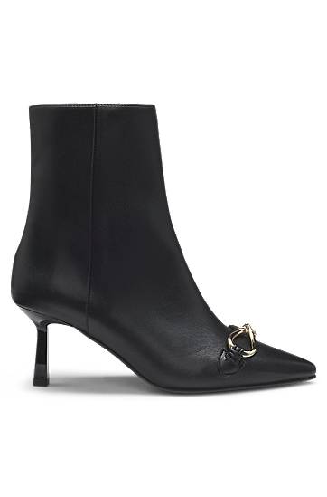 Sneakers och skor BOSS Faux-leather boots with hardware trim and 7cm heel Svart | 50552728, 1