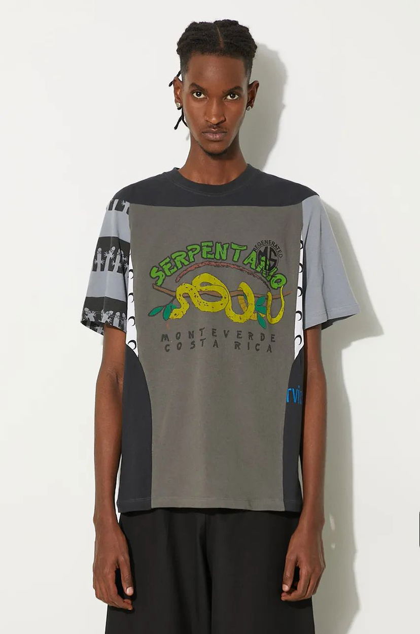 T-shirt Marine Serre Regenerated Graphic Print Regular Fit T-Shirt Grå | MTT080A.UJER0003
