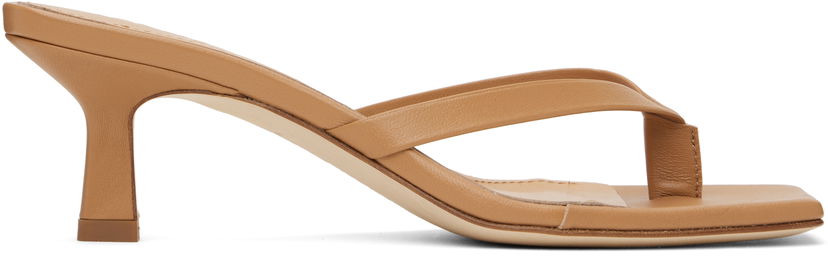 Tillbehör Aeyde Aeyde Wilma Leather Toe-Post Heeled Sandals Brun | A11-HS-ADRS55CI-0221-717-007