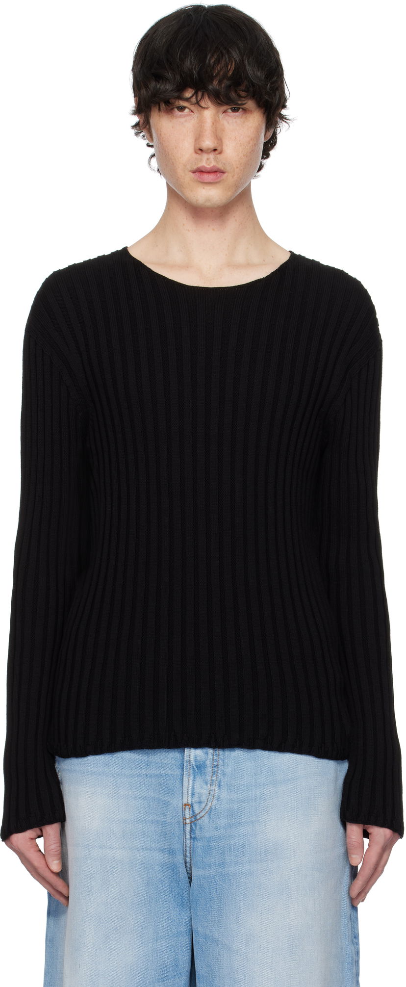 Sweater Acne Studios Acne Studios Ribbed Sweater Svart | C60098-