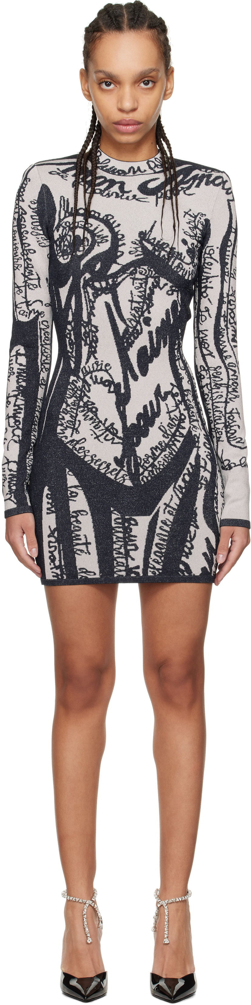 Klä Balmain Balmain Body Motif Minidress Flerfärgad | EF1R8739KH94