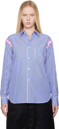 Comme des Garçons Striped Gingham Trim Shirt