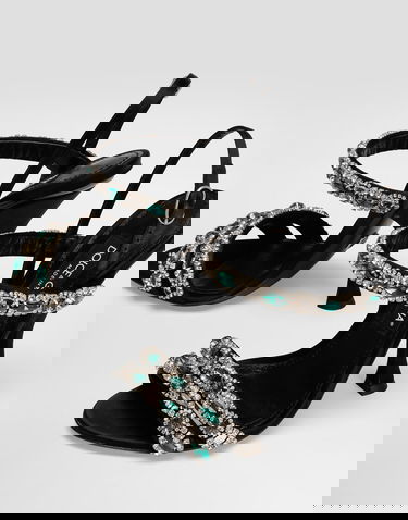 Tillbehör Dolce & Gabbana Dolce & Gabbana Embroidered Slingback Heels Svart | CR1931AX14080999, 3