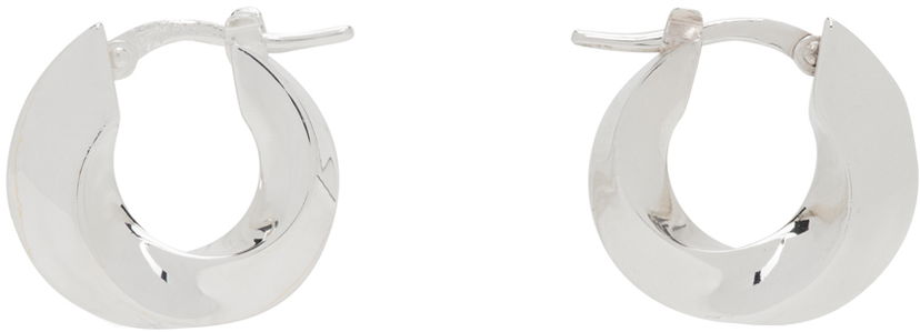 Örhängen Bottega Veneta Small Twisted Hoop Earrings Grå | 775172 V5070