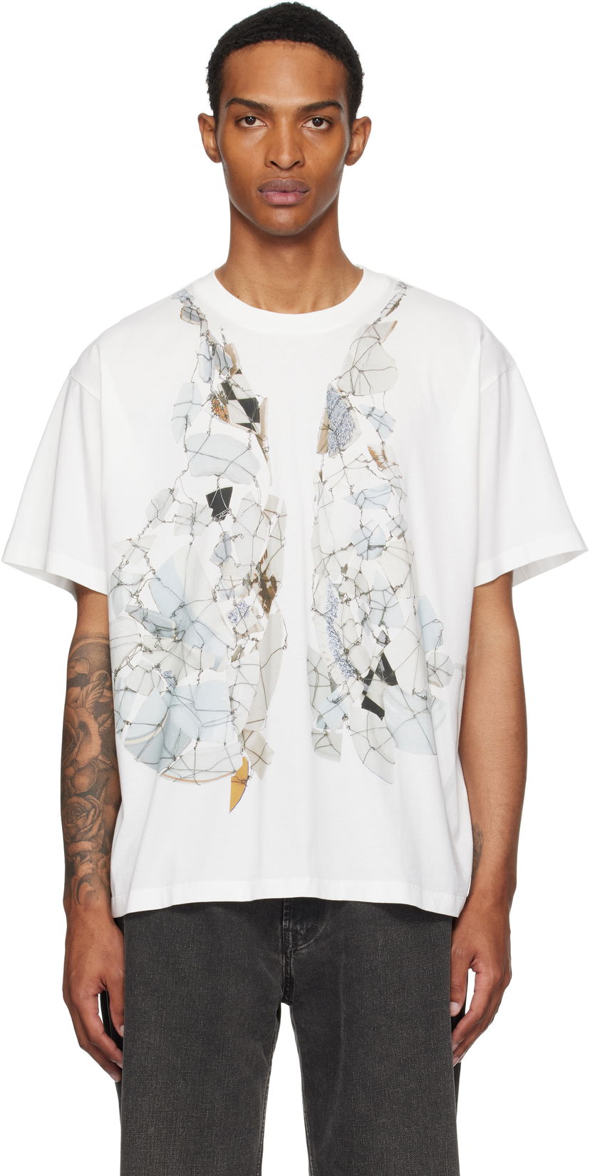 T-shirt Maison Margiela MM6 Maison Margiela Printed T-Shirt Vit | SH0GC0056 S24312
