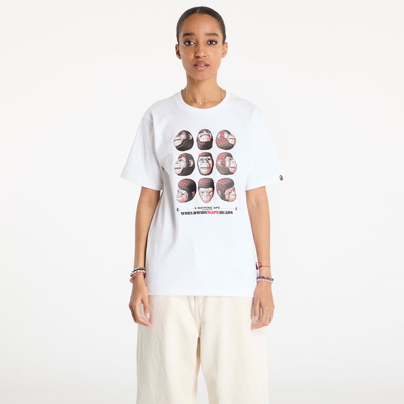 T-shirt BAPE Polygon Ape Head Graphic T-Shirt Vit | 001CSK701006M WHT